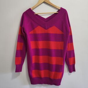 Aquilano Rimondi Wool Cashmere Silk Long V-Neck Sweater Size Medium